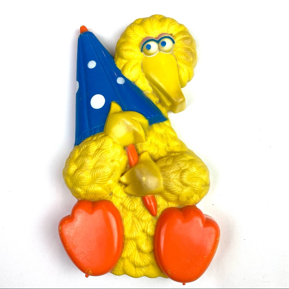 Sesame Street Big Bird Wall Hanging Decor Vintage Muppets 1986 Plastic Nursery
